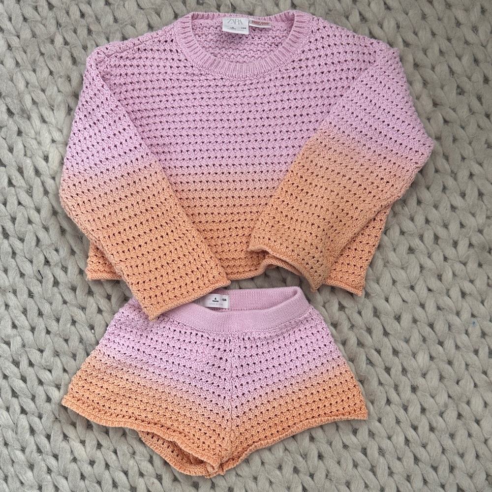 Zara Pink Crochet Knitwear